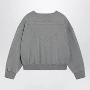 MM6 Maison Margiela Felpa con zip e coulisse in cotone grigia