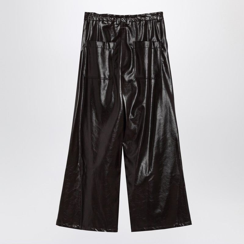 Pantalon large bordeaux brillant MM6 Maison Margiela en viscose polaire