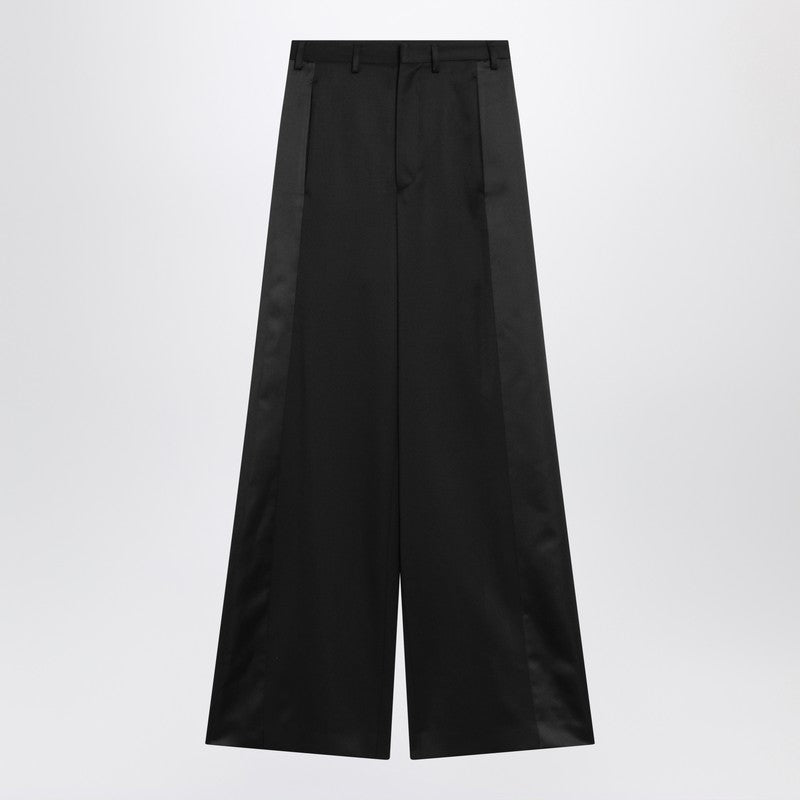 MM6 Maison Margiela Pantalones palazzo de satén negro