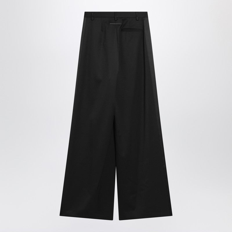 MM6 Maison Margiela Pantalones palazzo de satén negro