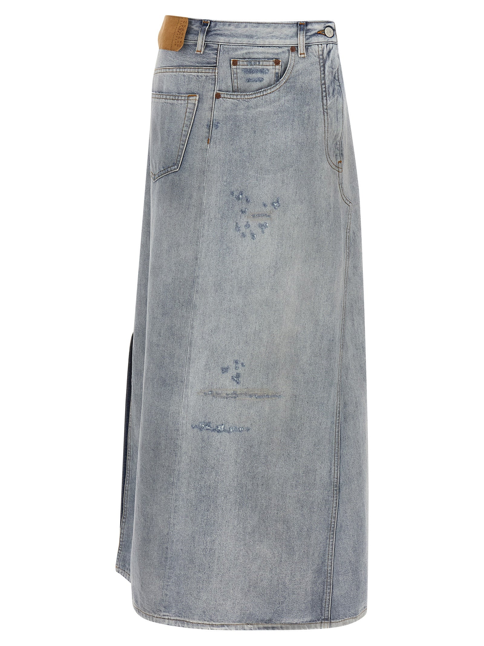 Mm6 Maison Margiela Asymmetrical Skirt – Light Blue Maxi