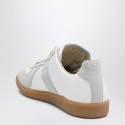 Maison Margiela Grey and white Replica sneakers in leather and suede