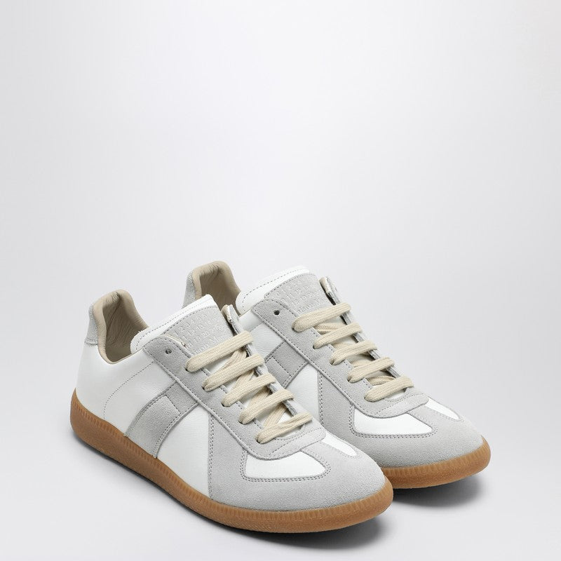 Maison Margiela Replica sneakers in grey and white leather and suede
