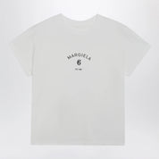 MM6 Maison Margiela Off-white cotton jersey T-shirt with numeric embroidery