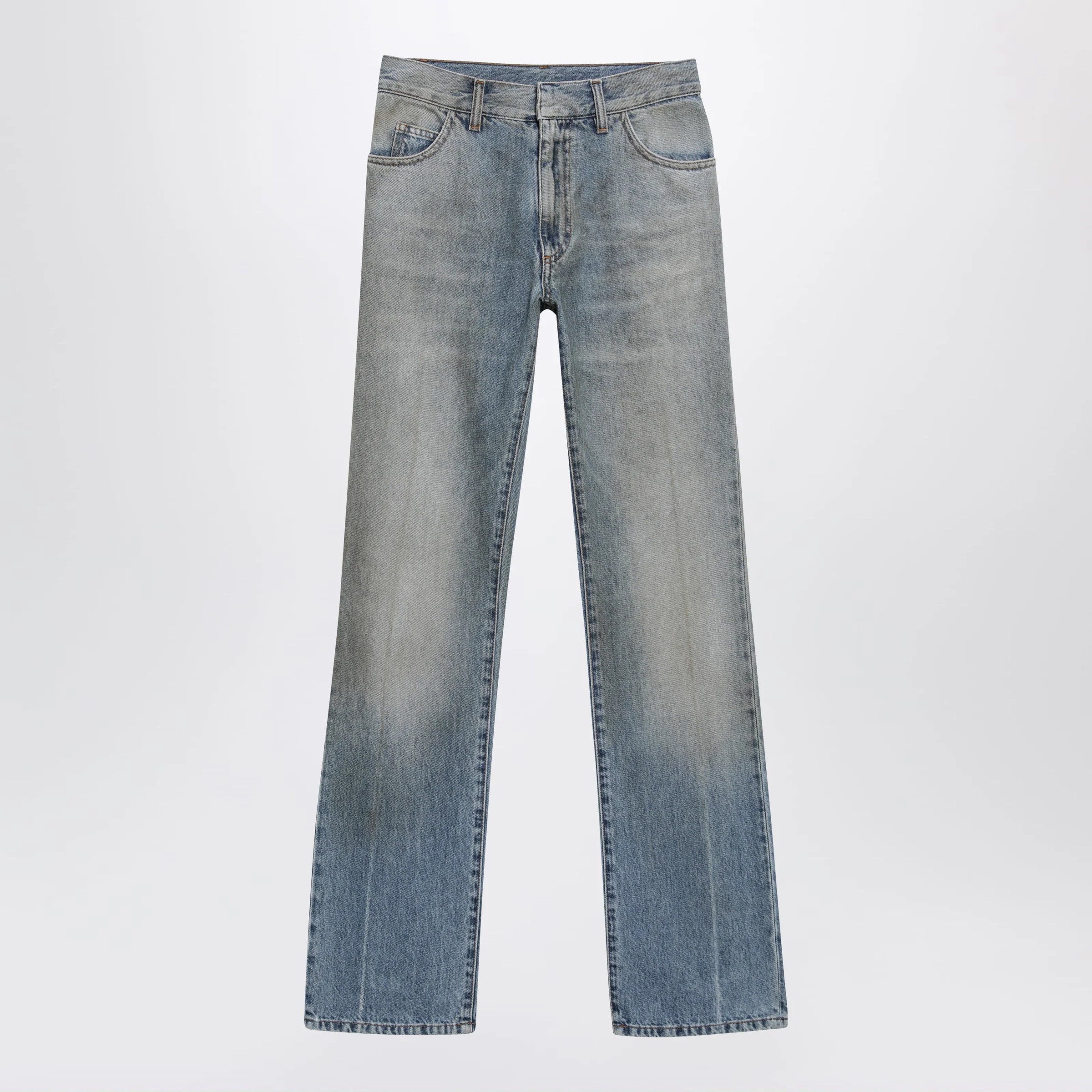 MM6 Maison Margiela High-Waist Straight Jeans — Medium Blue