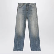 MM6 Maison Margiela Straight-leg trompe-l'œil cotton jeans in medium blue