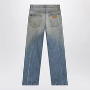 MM6 Maison Margiela Straight-leg trompe-l'œil cotton jeans in medium blue