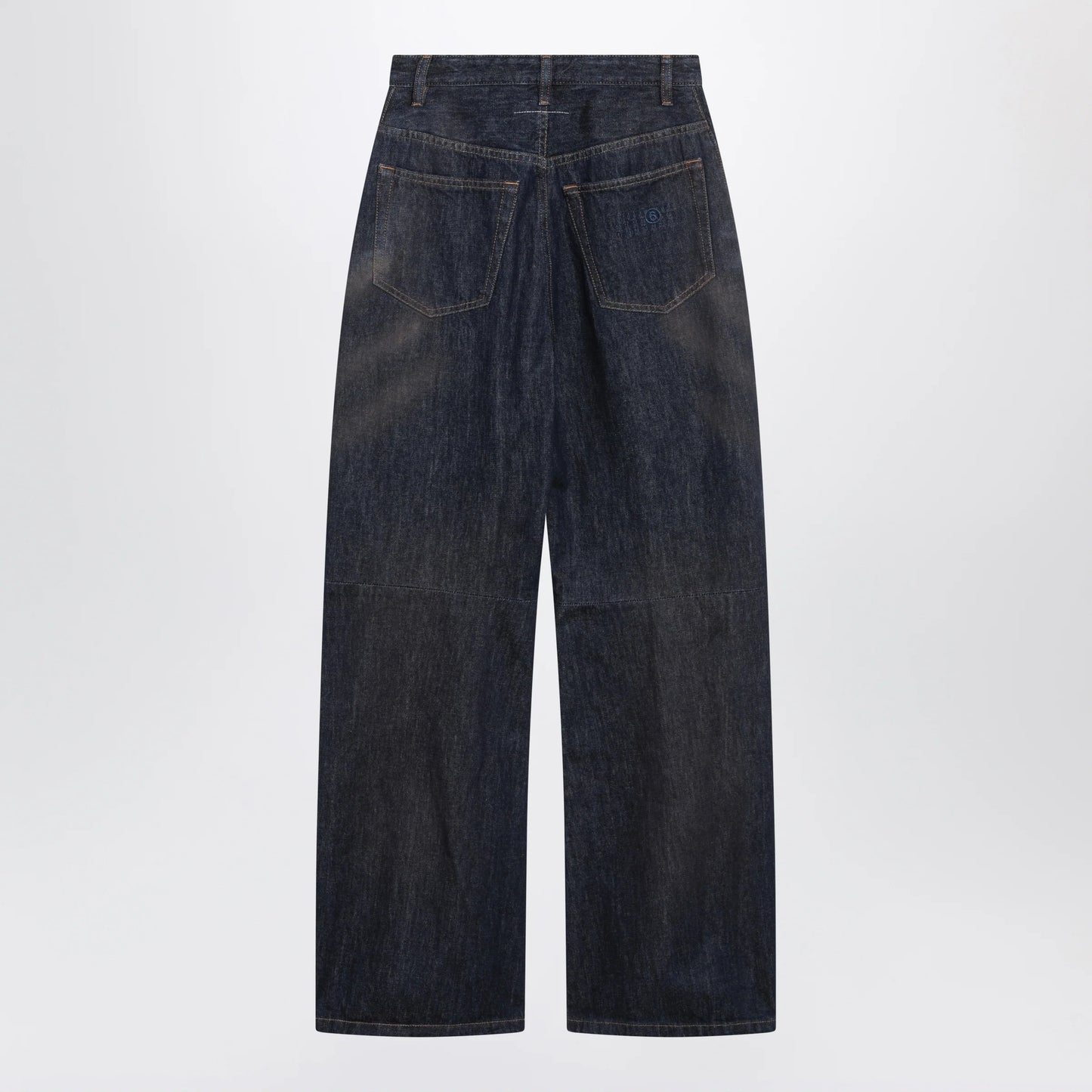 MM6 Maison Margiela Dark blue wide-leg jeans with worn effect