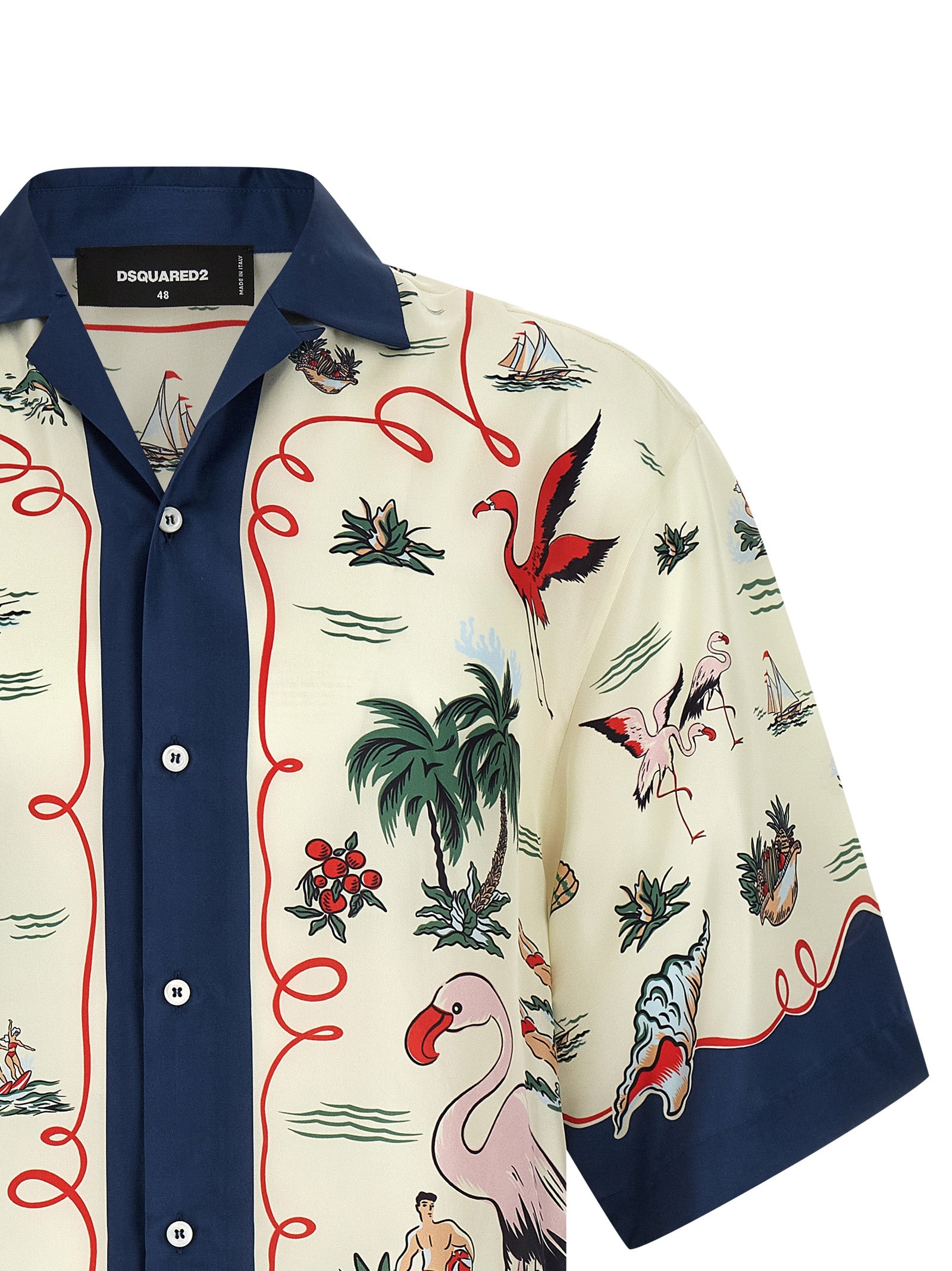 Dsquared2 Aloha Souvenir Shirt — Men’s Silk Shirt