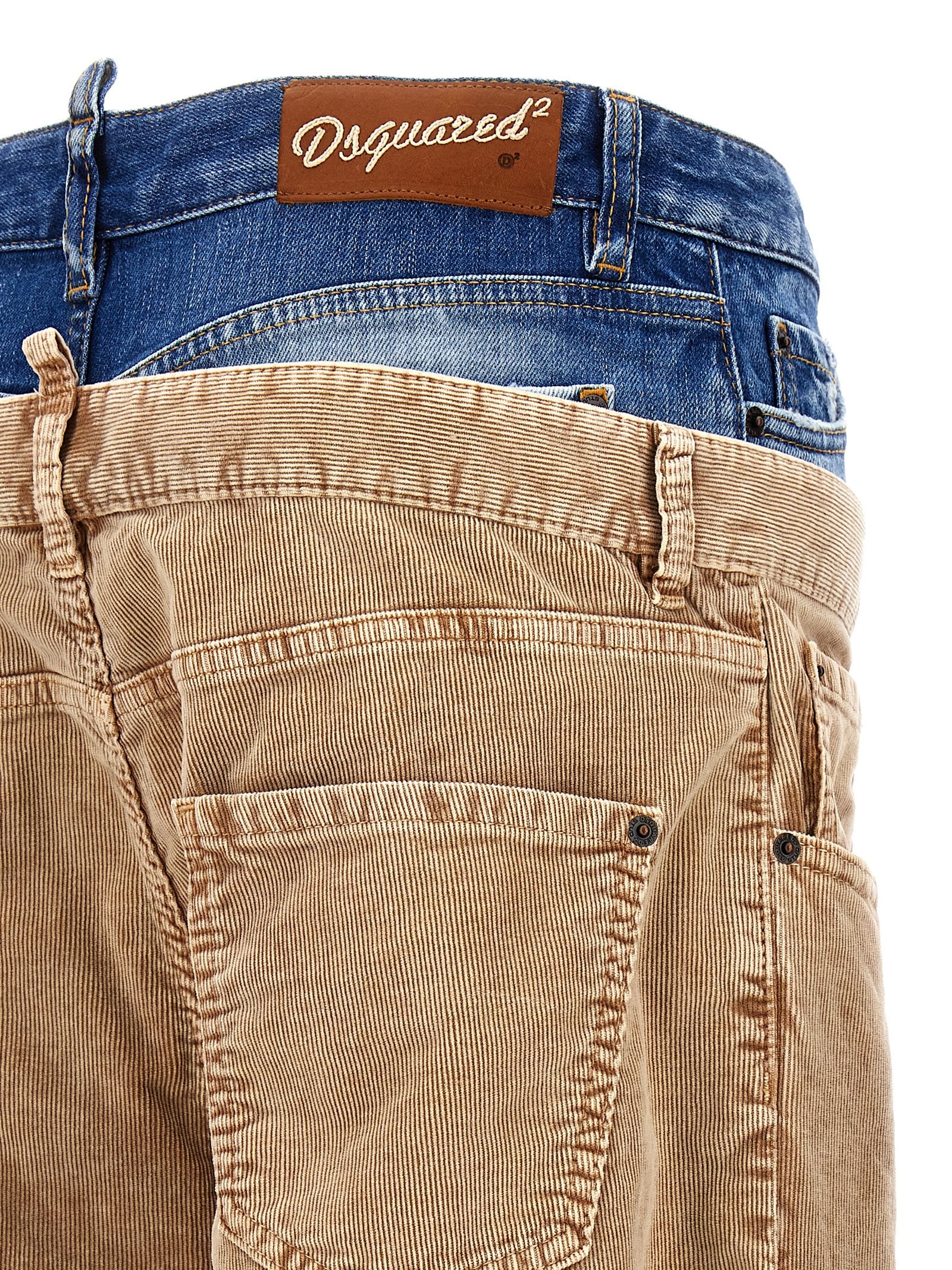 Dsquared2 Twin Pack Trousers — Wide Leg Corduroy (Women)