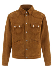 Dsquared2 Suede Boxy Shirt Jacket for Men — Beige