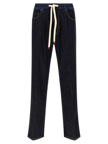 Dsquared2 Crinkled Effect Jeans for Men — Blue Straight Fit