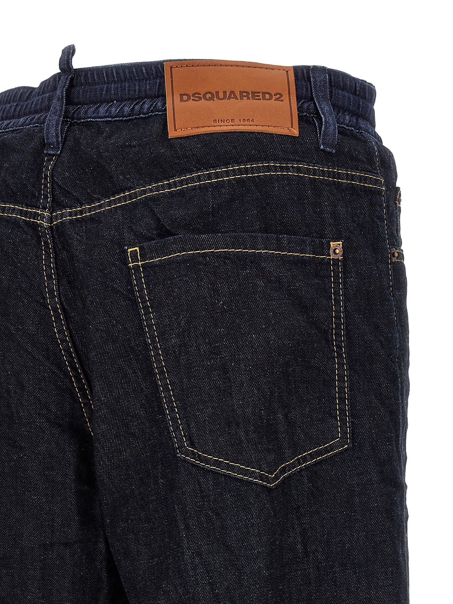 Dsquared2 Crinkled Effect Jeans for Men — Blue Straight Fit