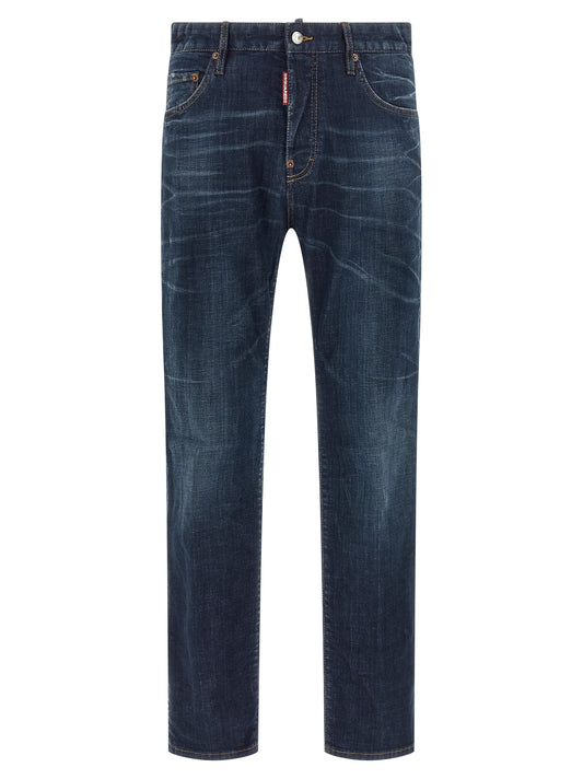 Dsquared2 642 Jeans for Men — Blue Tight-Leg Denim