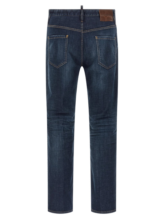 Dsquared2 642 Jeans for Men — Blue Tight-Leg Denim
