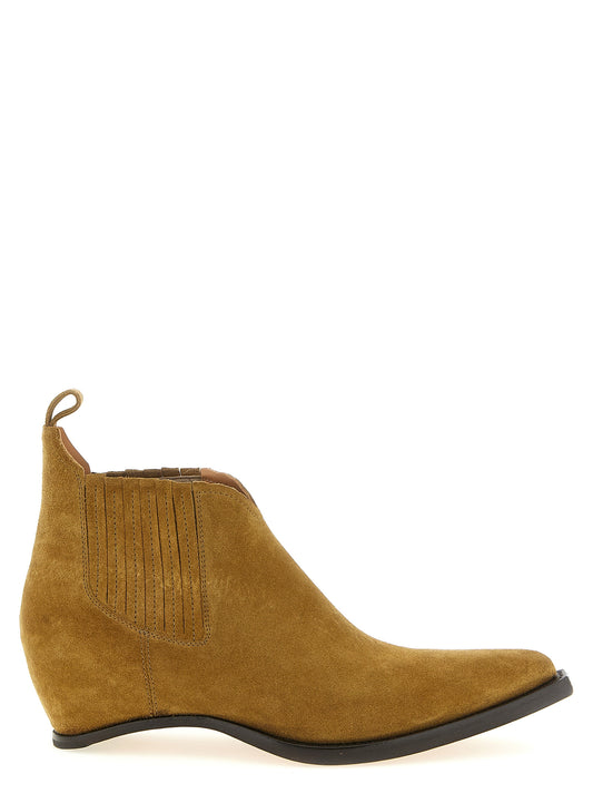 Maison Margiela Boots — Western Chelsea Heel‑less Ankle Boots