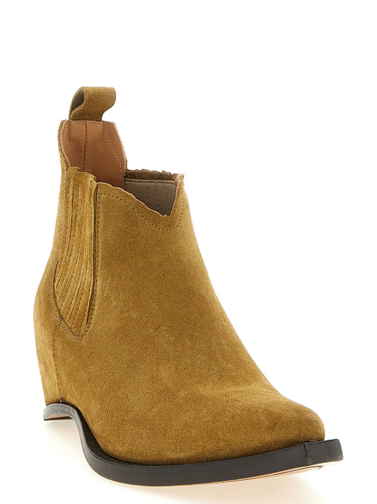 Maison Margiela Boots — Western Chelsea Heel‑less Ankle Boots