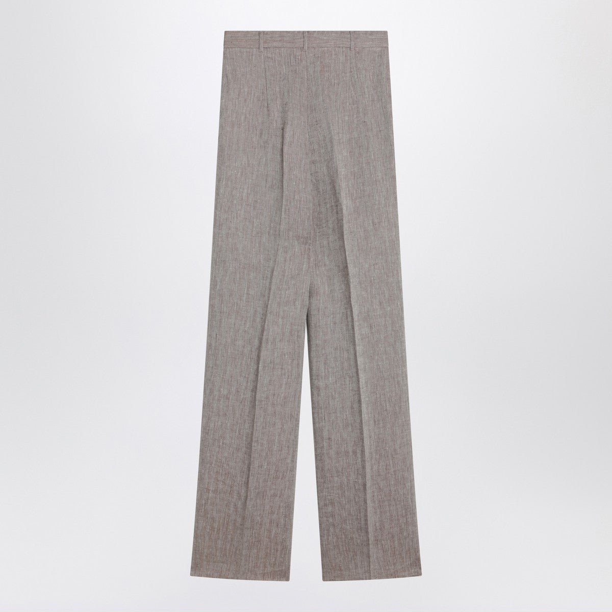 Pantalón recto de lino beige Max Mara Studio