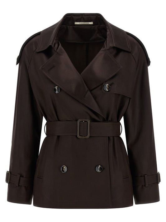 Tagliatore Savannah Trench Coat — Women’s Satin Wool
