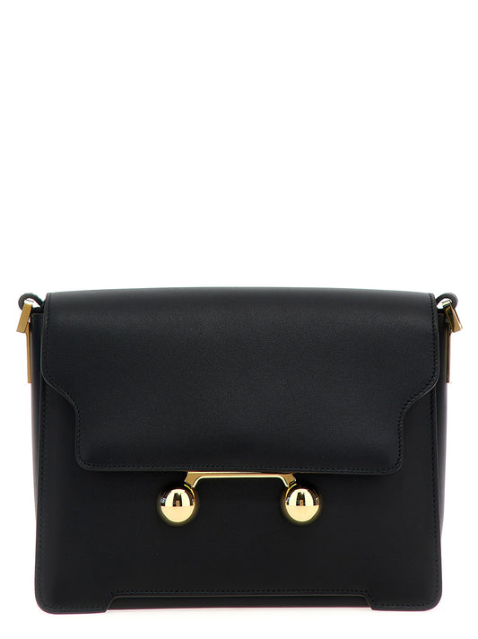Marni Trunkaroo Medium Shoulder Bag — Black Leather