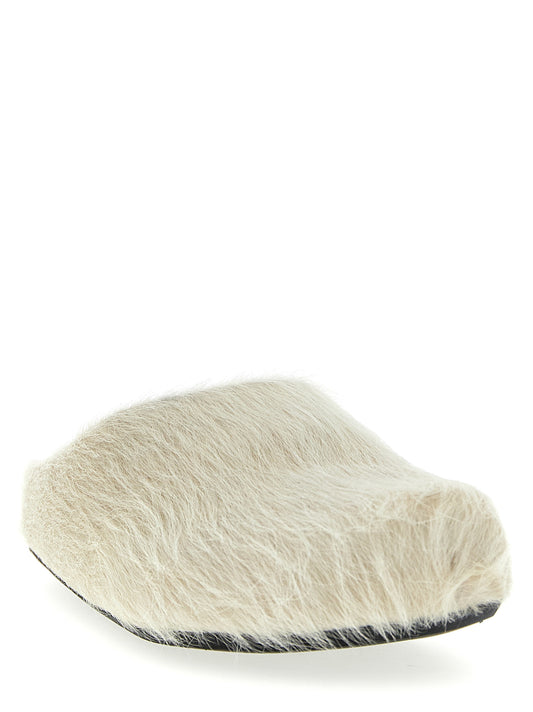 Marni Fussbett Sabots Moccasins for Men — White Leather
