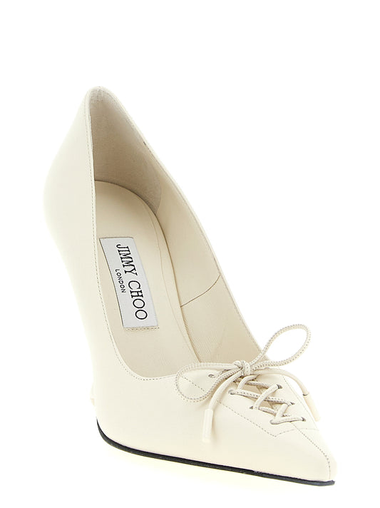 Jimmy Choo Scarlett Pumps — White Nappa Heels, 9.5cm