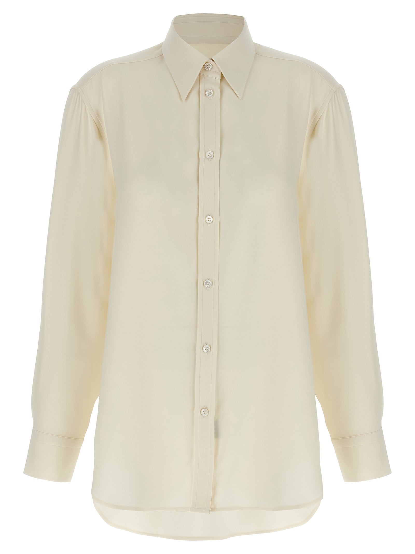 Brioni Cady Silk Shirt — Oversized White Shirt