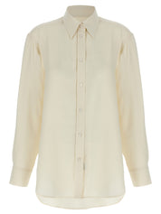Brioni Cady Silk Shirt — Oversized White Shirt