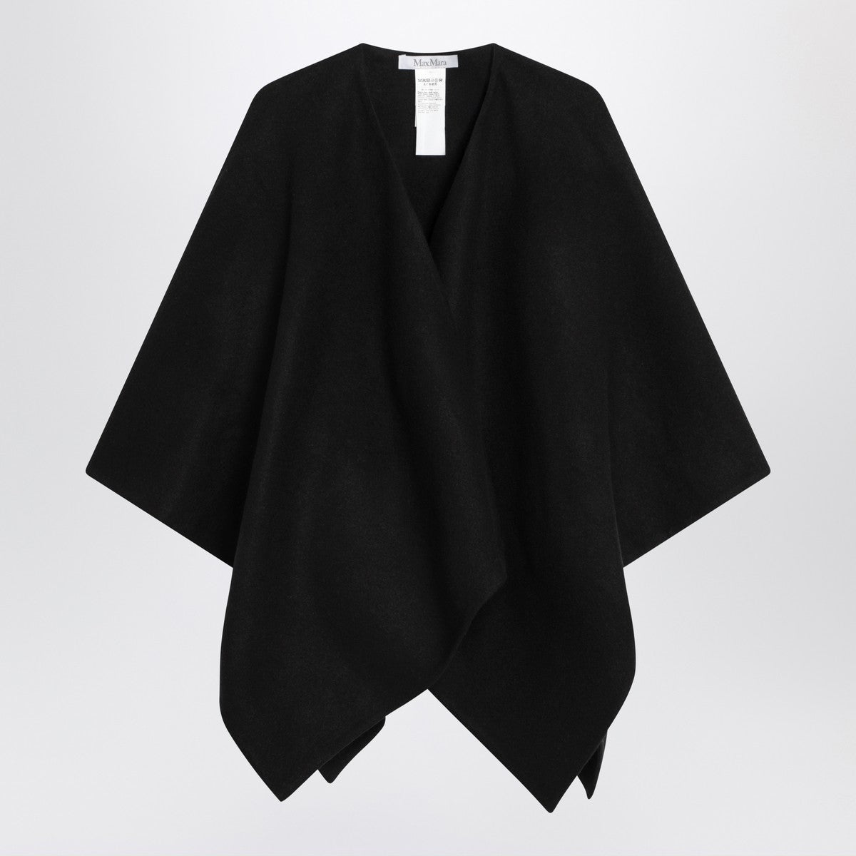 Black Alpaca and Wool Cape — Max Mara