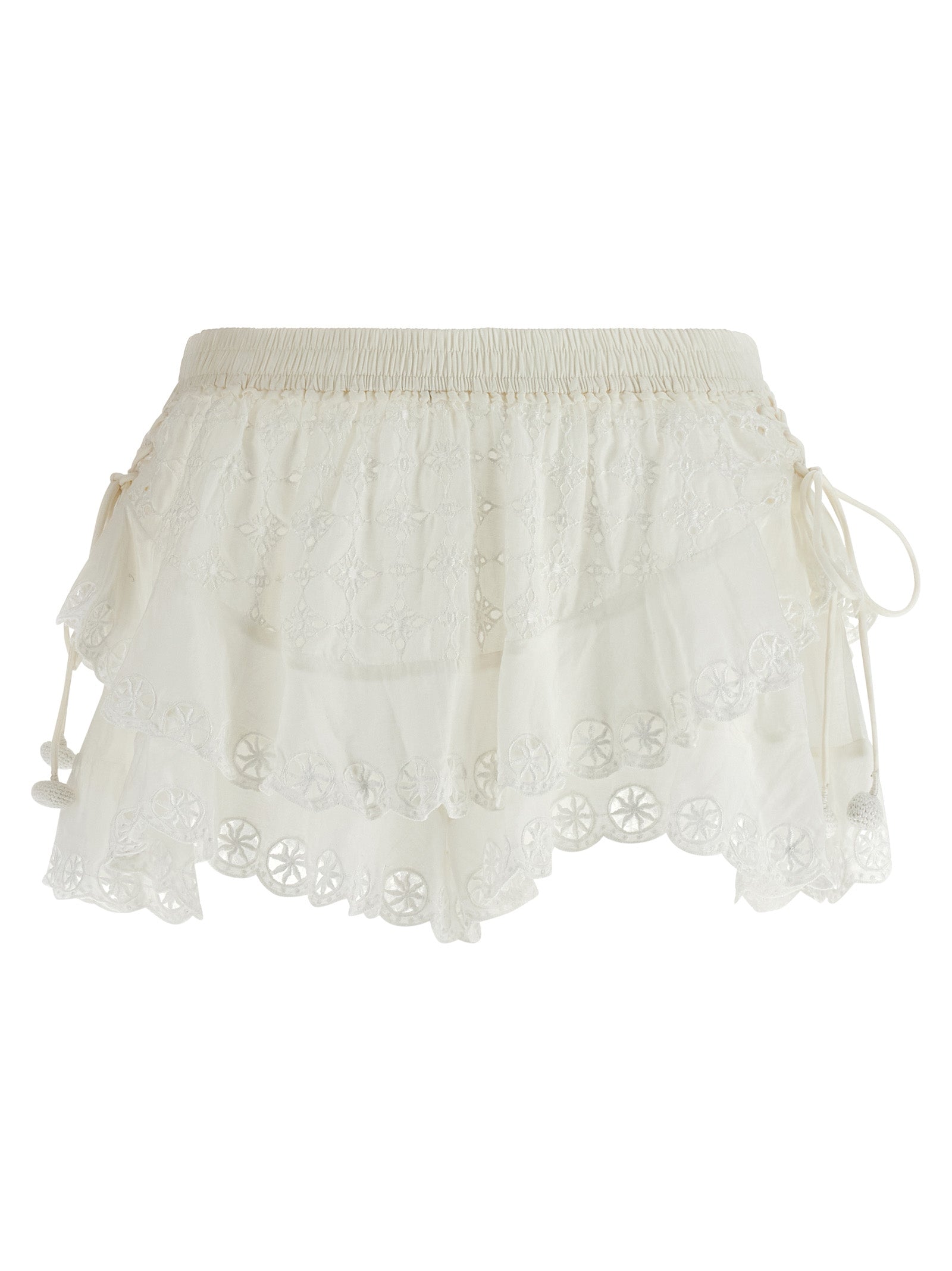 Isabel Marant Neis Shorts — White Cotton Skort (Women)