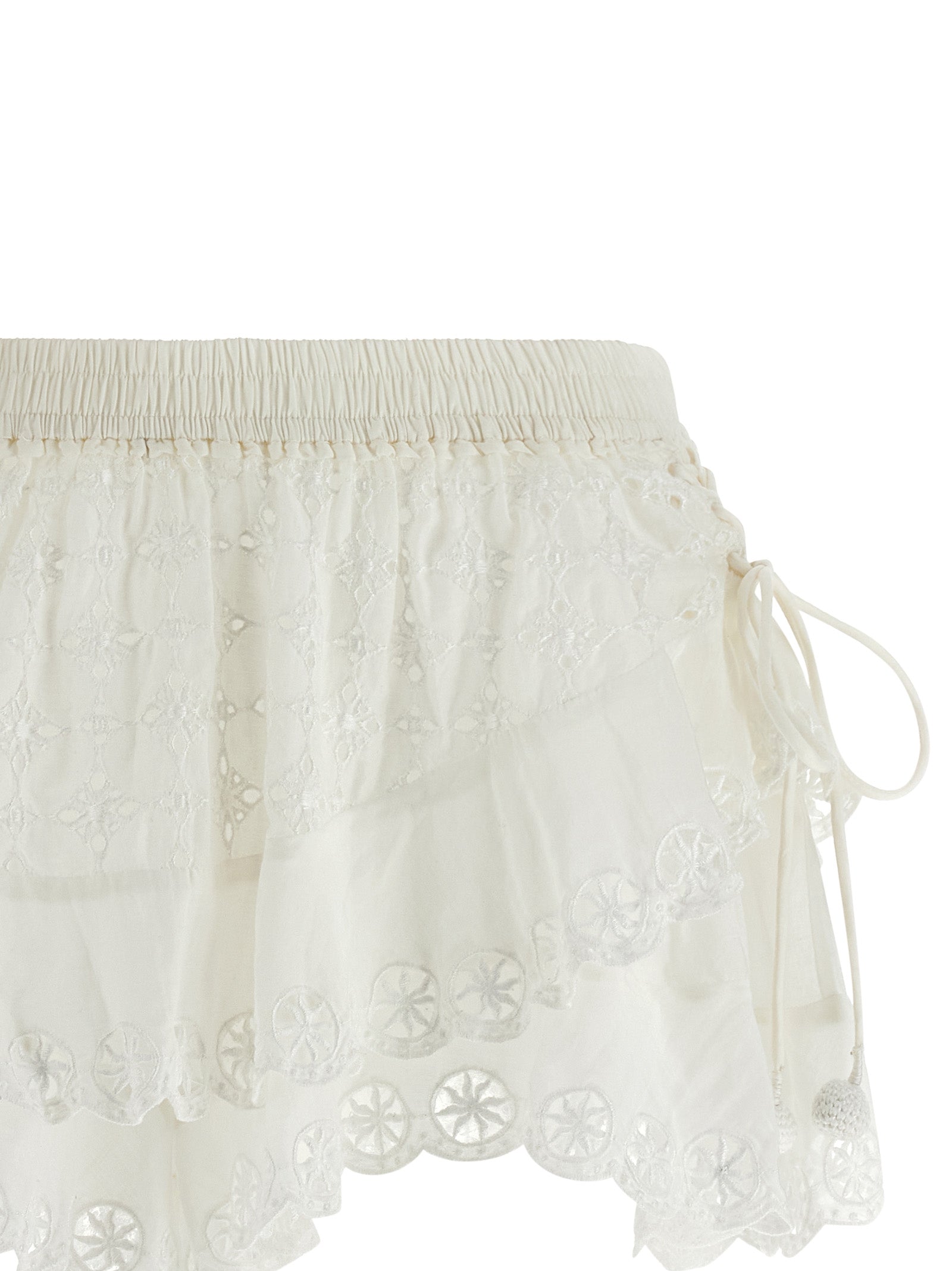 Isabel Marant Neis Shorts — White Cotton Skort (Women)