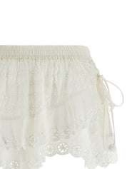 Isabel Marant Neis Shorts — White Cotton Skort (Women)