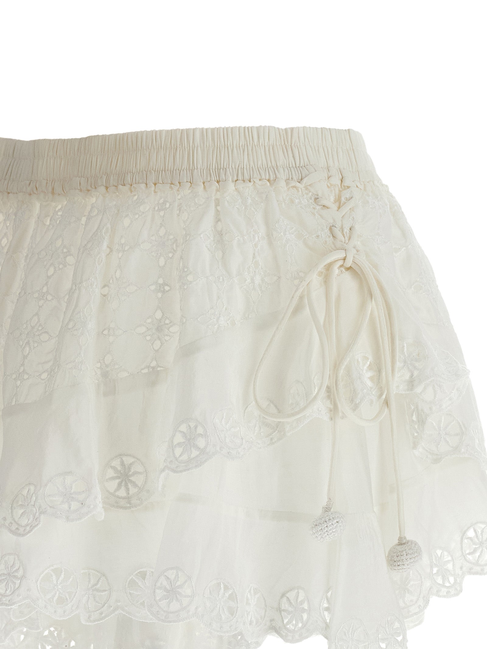 Isabel Marant Neis Shorts — White Cotton Skort (Women)