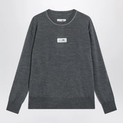 MM6 Maison Margiela Grey wool sweater with Numeric logo