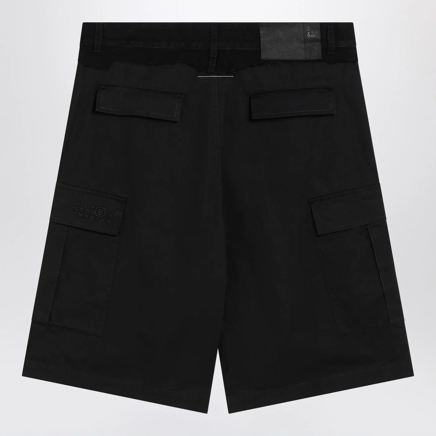 MM6 Maison Margiela Black wool-blend cargo bermuda shorts