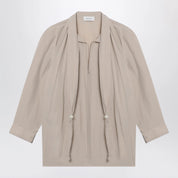 LEMAIRE Greige blouse with scarf