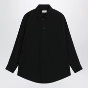 LEMAIRE Long-sleeve shirt with chest pockets in black cotton