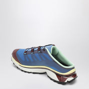 MM6 X Salomon Mule XT‑4 — Blue & Brown Textile Slip‑On