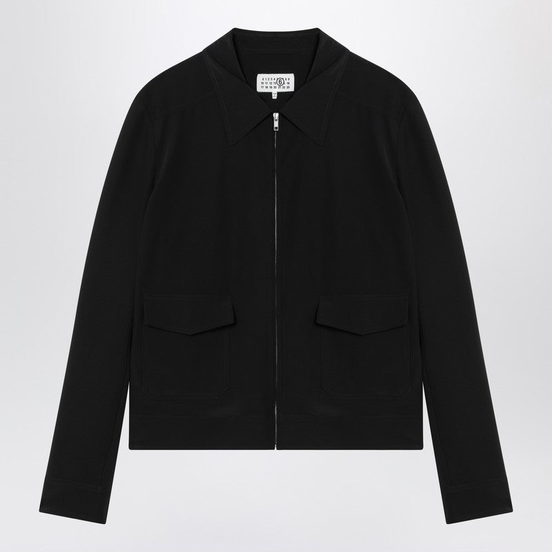 MM6 Maison Margiela Black zip-up silk jacket