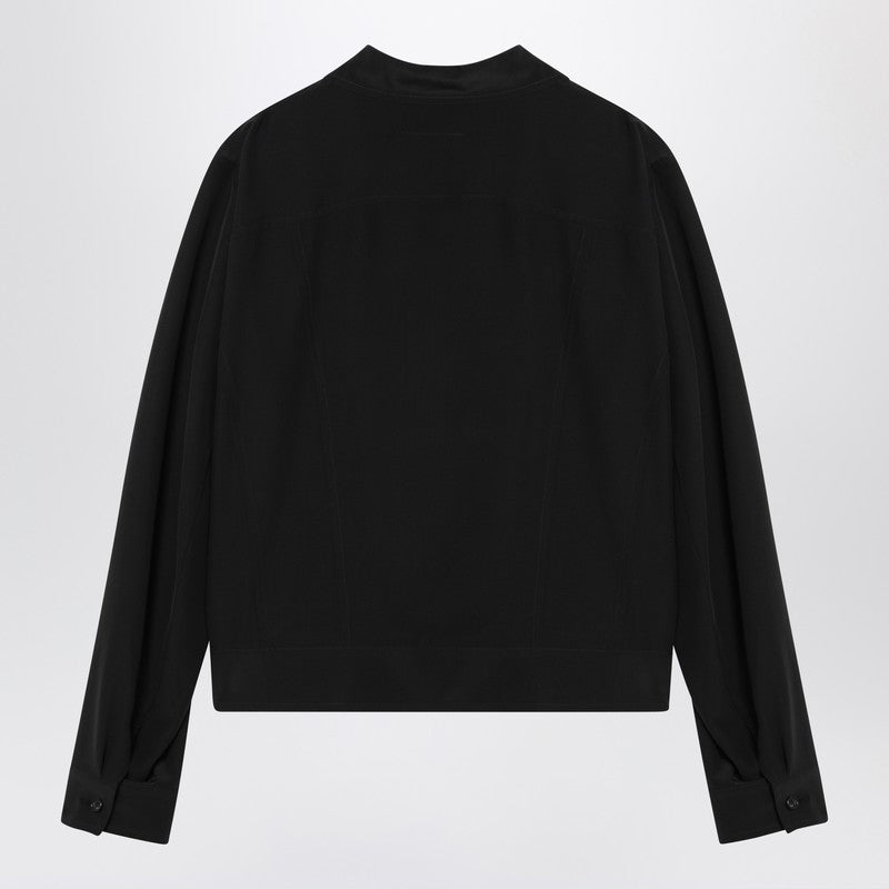 MM6 Maison Margiela Black zip-up silk jacket