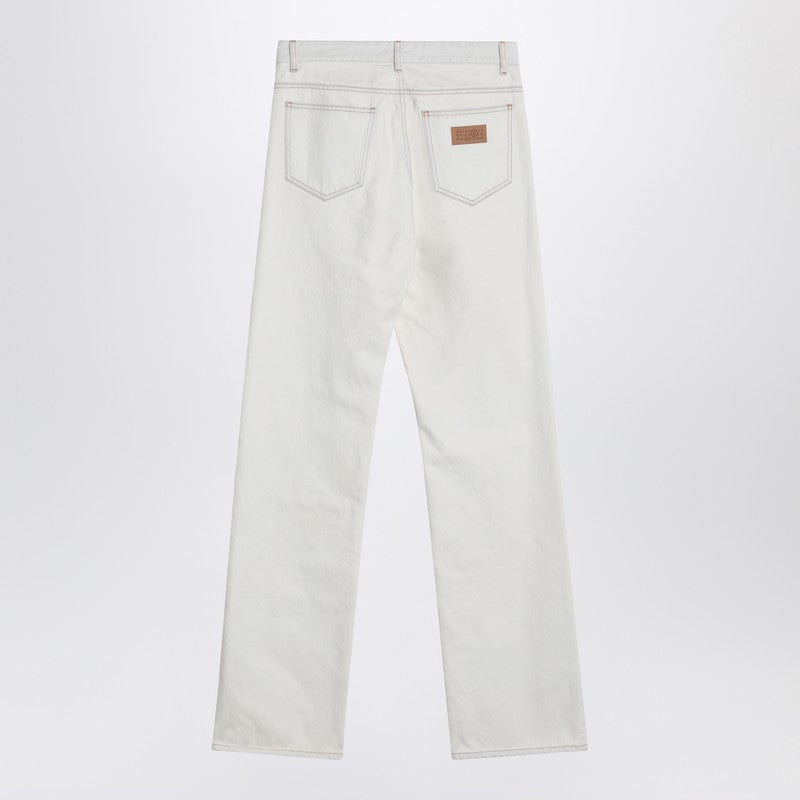 MM6 Maison Margiela White jeans with patches