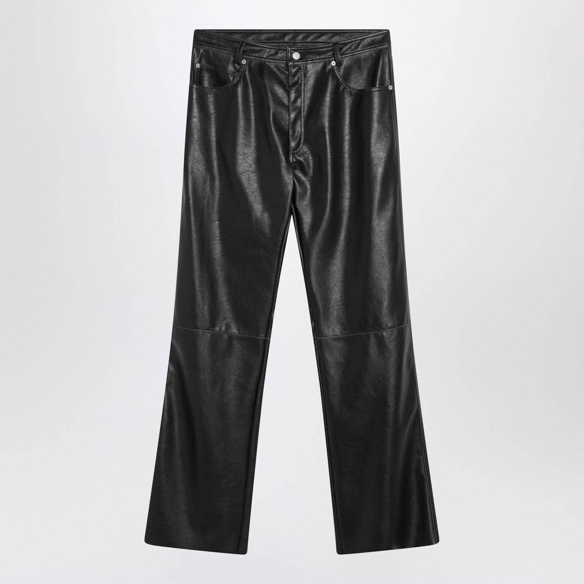 MM6 Maison Margiela Black faux leather trousers