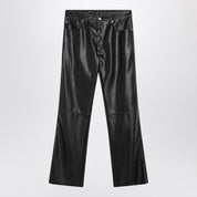 MM6 Maison Margiela Black faux leather trousers