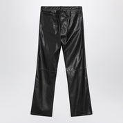 MM6 Maison Margiela Black faux leather trousers