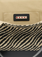 Marni Waves Shopping Bag — Black Raffia Shopper