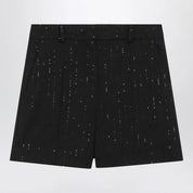 Max Mara Pianoforte Black Shorts — Pinstripe Micro Sequin