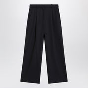 S Max Mara Midnight Blue Crêpe Wool Trousers