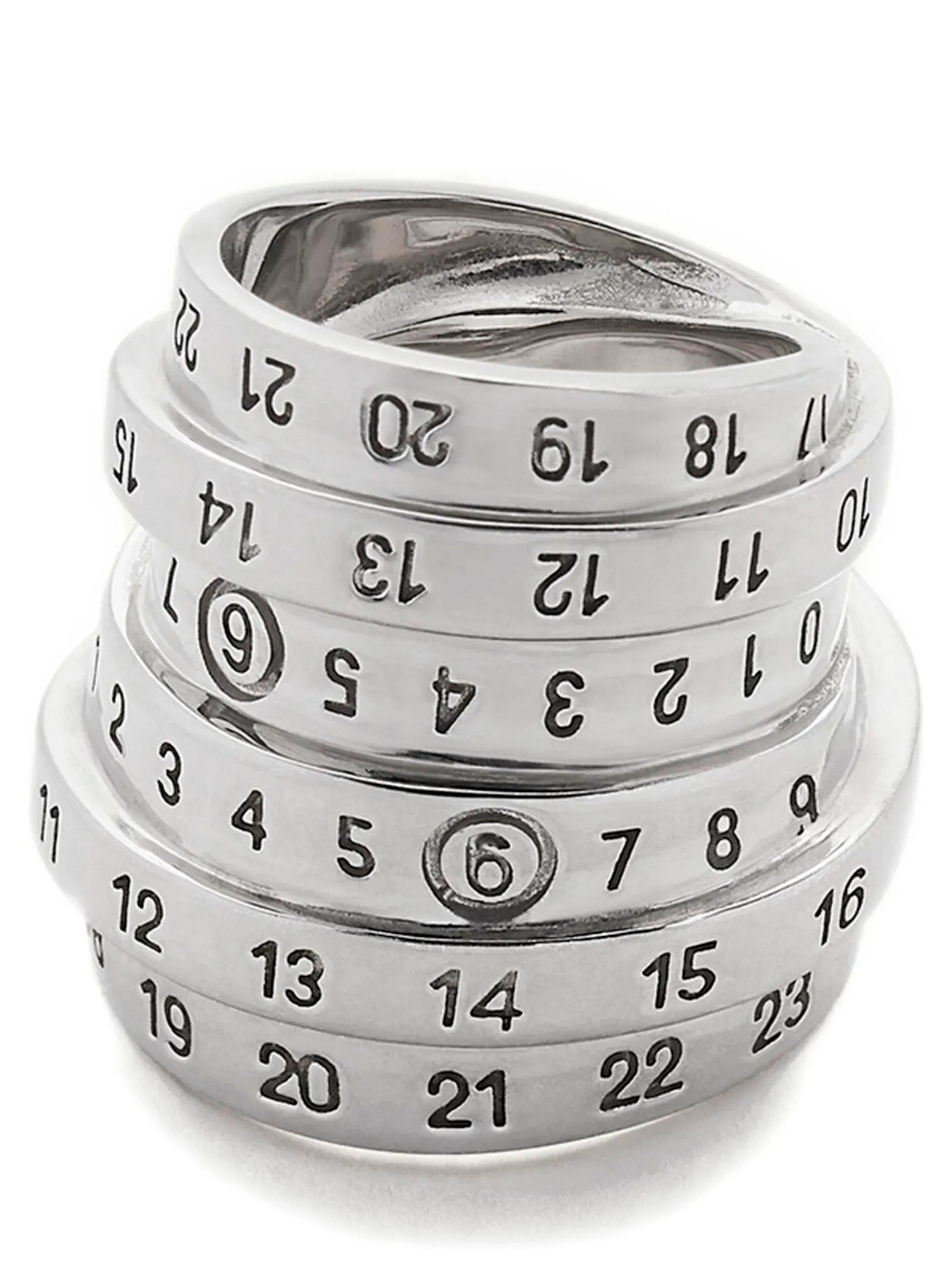 Mm6 Maison Margiela Logo Ring — Silver Jewellery (Women)
