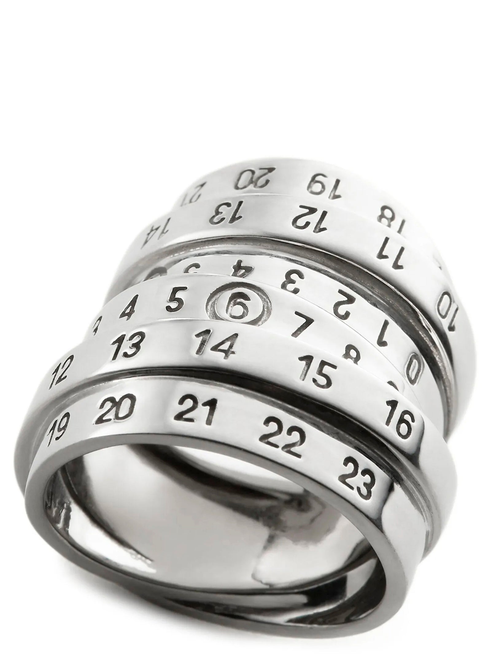 Mm6 Maison Margiela Logo Ring — Silver Jewellery (Women)