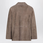 S Max Mara Single-breasted hazelnut suede jacket
